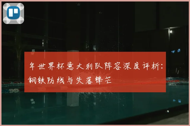 年世界杯意大利队阵容深度评析:钢铁防线与失落锋芒
